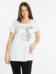 Kurzärmliges Damen-T-Shirt aus Baumwolle mit Schriftzug