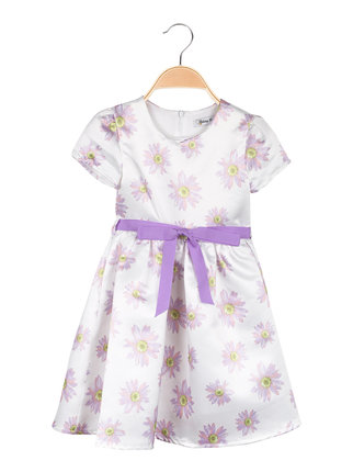 Kurzärmliges Kleid für kleine Mädchen mit Blumendruck