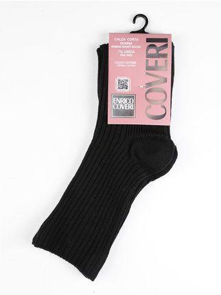 kurze gerippte Socken aus warmer Baumwolle