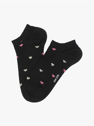 Kurze Socken für Damen mit Herzen