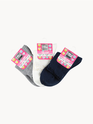 Kurze Socken für Mädchen, 3er-Pack
