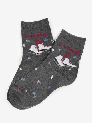 Kurze Socken für Mädchen aus warmer Baumwolle