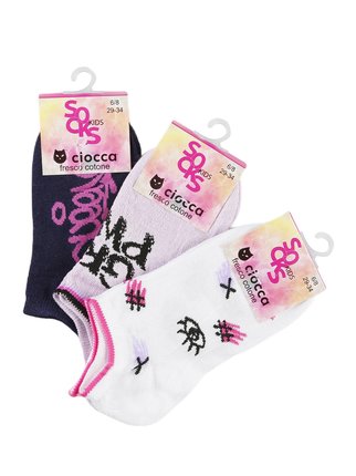 Kurze Socken für Mädchen  Packung mit 3 Paar
