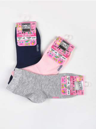 Kurze Socken für Mädchen, Packung mit 3 Paar