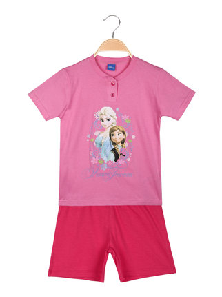 Kurzer Schlafanzug für Mädchen Elsa und Anna