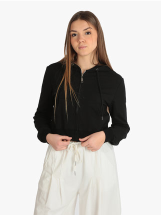 Kurzes Damen-Sweatshirt mit Kapuze