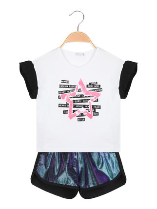Kurzes Set für Mädchen T-Shirt + Shorts:
