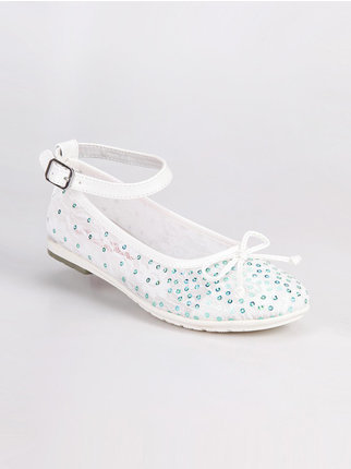 Lace ballerinas with strap