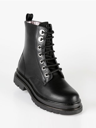 Lace-up combat boots for girls