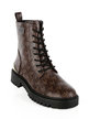 Lace-up combat boots with print