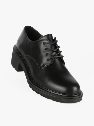 Lace-up French shoes with heel