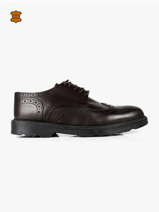 Lace-up leather brogues