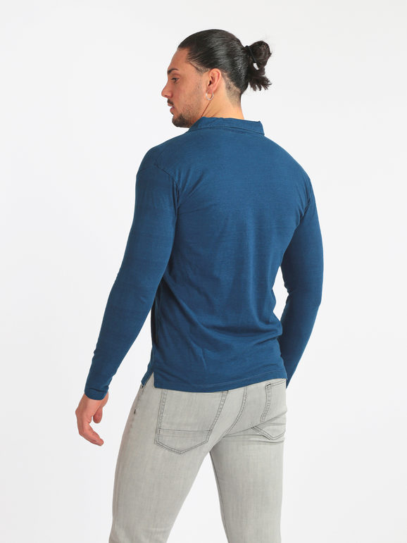 Langarm-Poloshirt aus Baumwolle für Herren