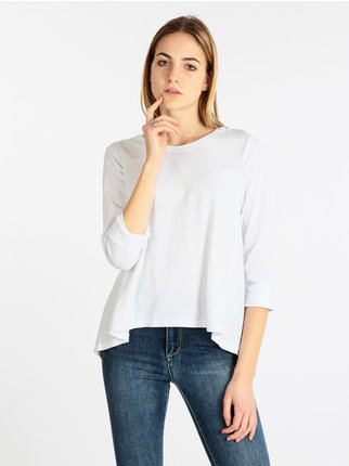 Langärmliges Damen-T-Shirt aus Baumwolle