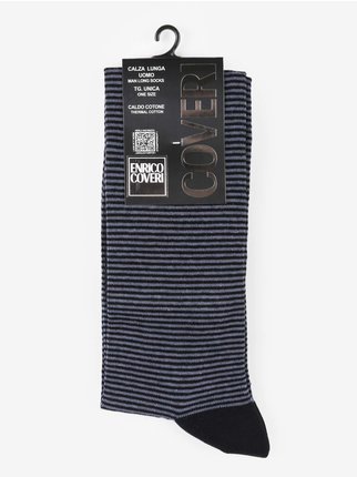 Lange gestreifte Socken aus warmer Baumwolle