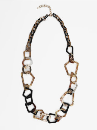 Lange Halskette mit geometrischen Formen für Damen