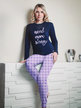 Langer Pyjama für Damen aus Baumwolle mit Aufdruck