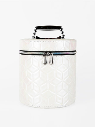 Large quilted cylinder beauty case