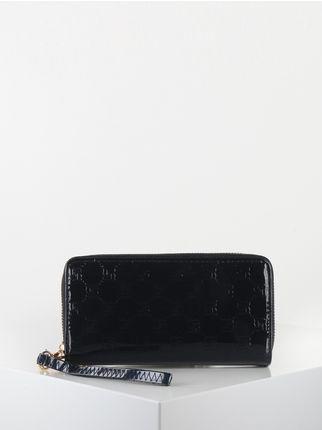 Large wallet in patent leatherette