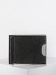 Leather card holder with money clip - black