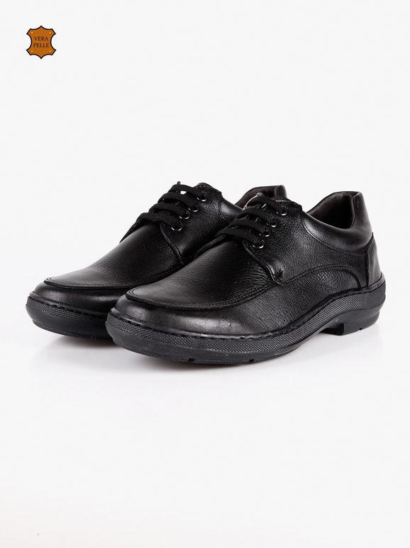 Leather lace-up loafers