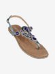 Leather sandals with stones for women