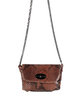 Leather shoulder bag with chain
