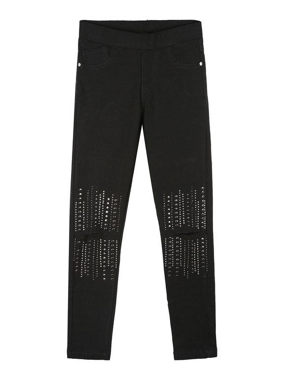 Leggings with tears and studs for girls