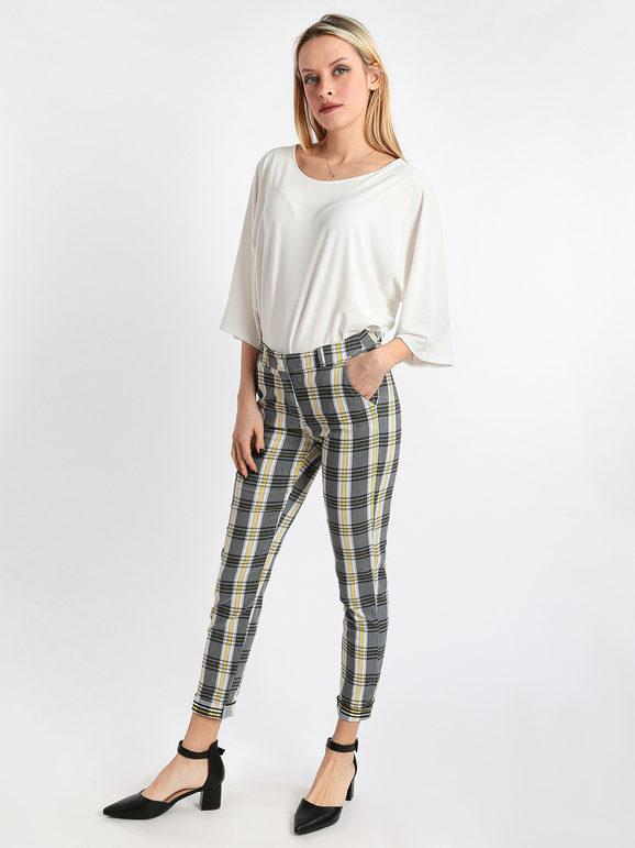Lightweight checked trousers