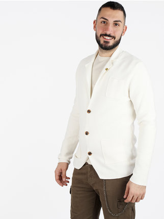 Lightweight men's cotton blend jacket with buttons