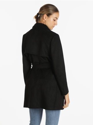 Lightweight women's coat with belt