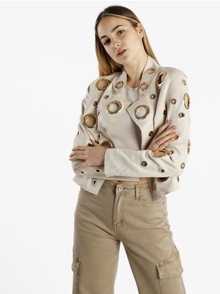 Lightweight women's jacket with rings