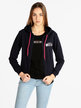 Lightweight women's sweatshirt with hood and zip