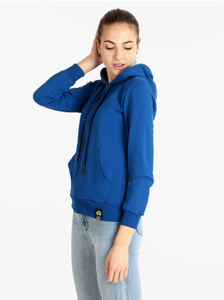 Lightweight women's sweatshirt with zip and hood