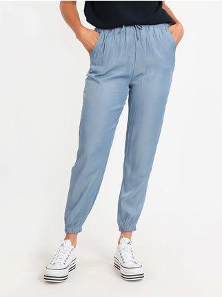 Lightweight women's trousers with cuff