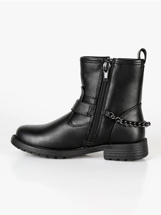 Little girl ankle boots with chain