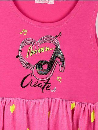 Little girl dress with musical notes