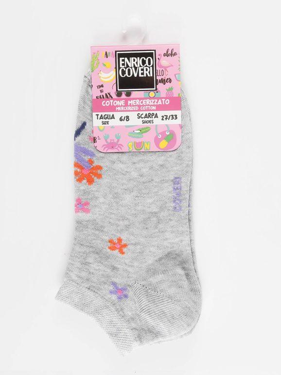 Little girl foot protector socks with flowers