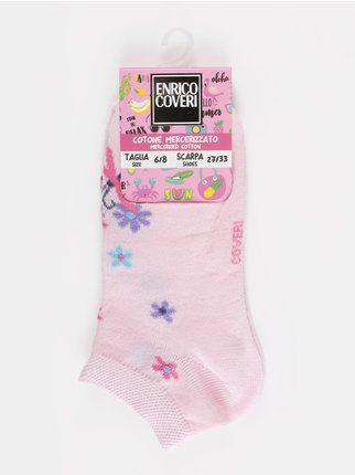 Little girl foot protector socks with flowers