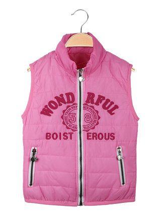 Little girl padded vest with lettering