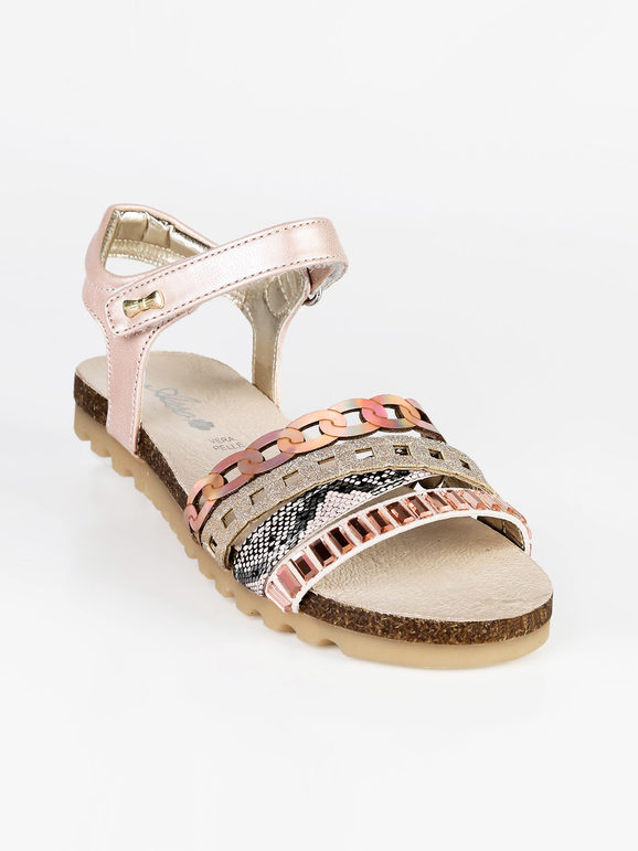 Little girl sandals with velcro strap