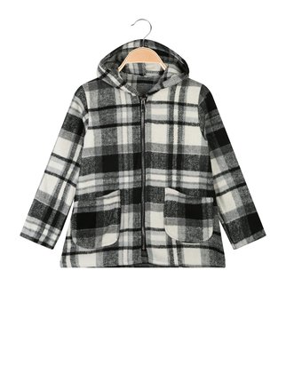 Little girl shirt jacket with hood and zip