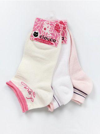 Little girl short socks  pack of 3 pairs