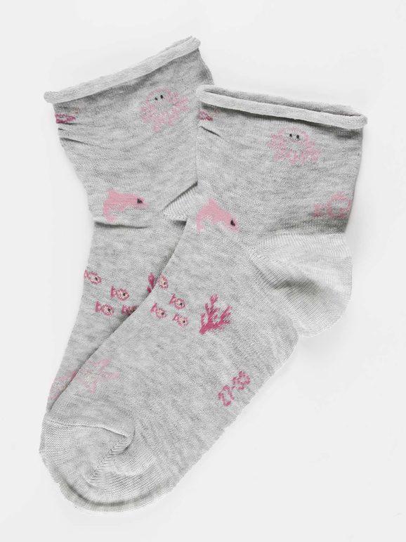 Little girl short socks with prints