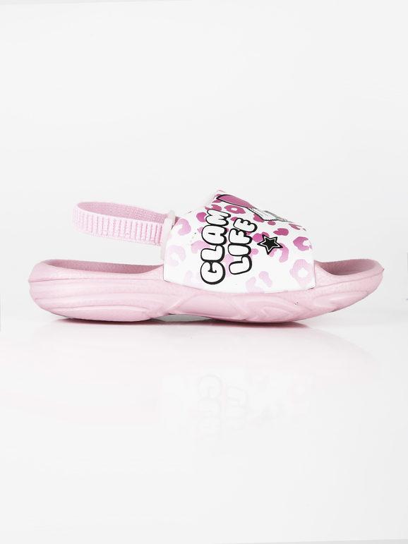 Little girl slippers in rubber with elastic