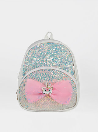 Little girl's backpack with shiny sequins