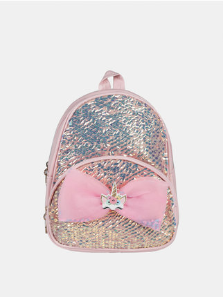 Little girl's backpack with shiny sequins