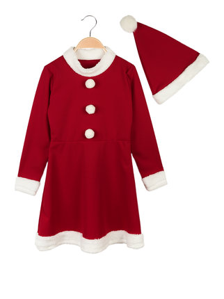 Little girl's Santa Claus outfit with hat