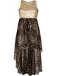 Long back dress with sequins