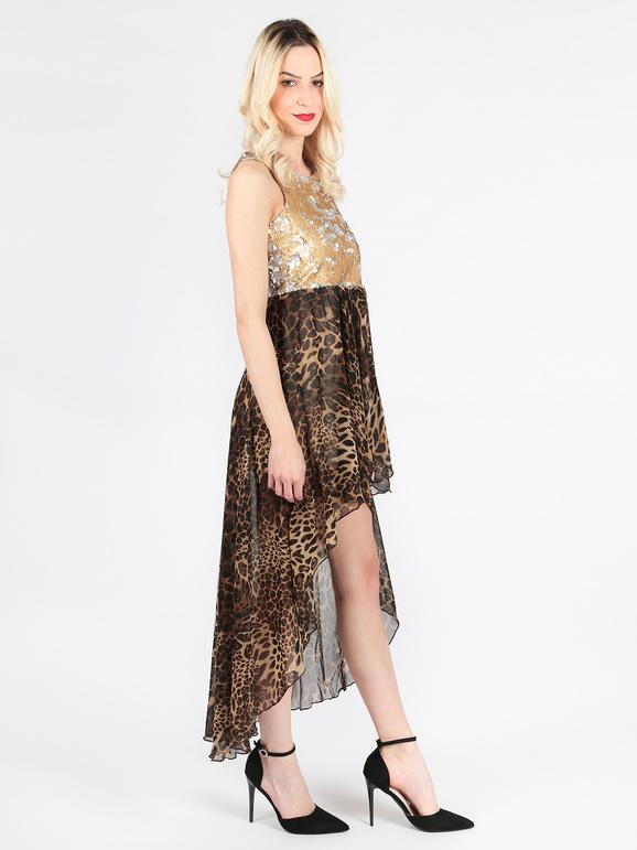 Long back dress with sequins